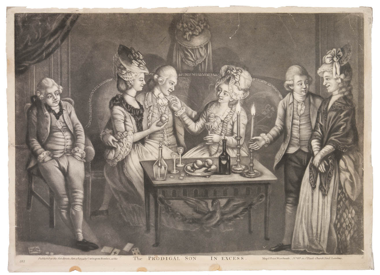 Two uncoloured mezzotints, slight flaking to edges of sheets not affecting image.