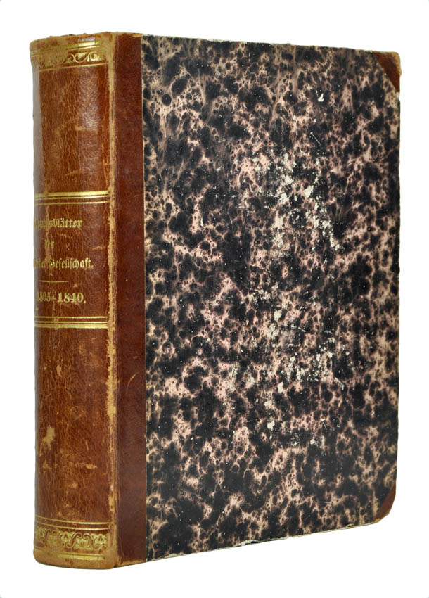 Fine copy of the complete first series of this periodical, illustrated with lovely hand-coloured plates showing Swiss landscapes &c., Zurich, 1805-40.