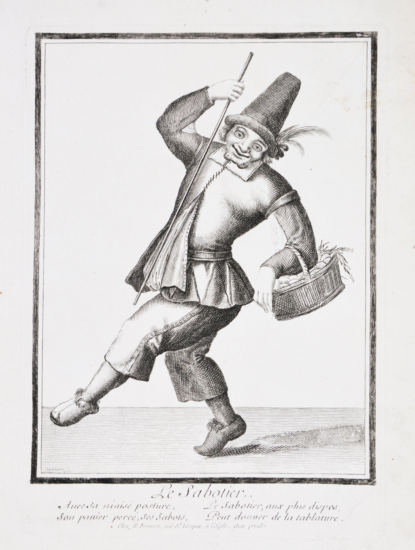 Copper plate engraving by Nicolas Bonnart printed in Paris in 1720.