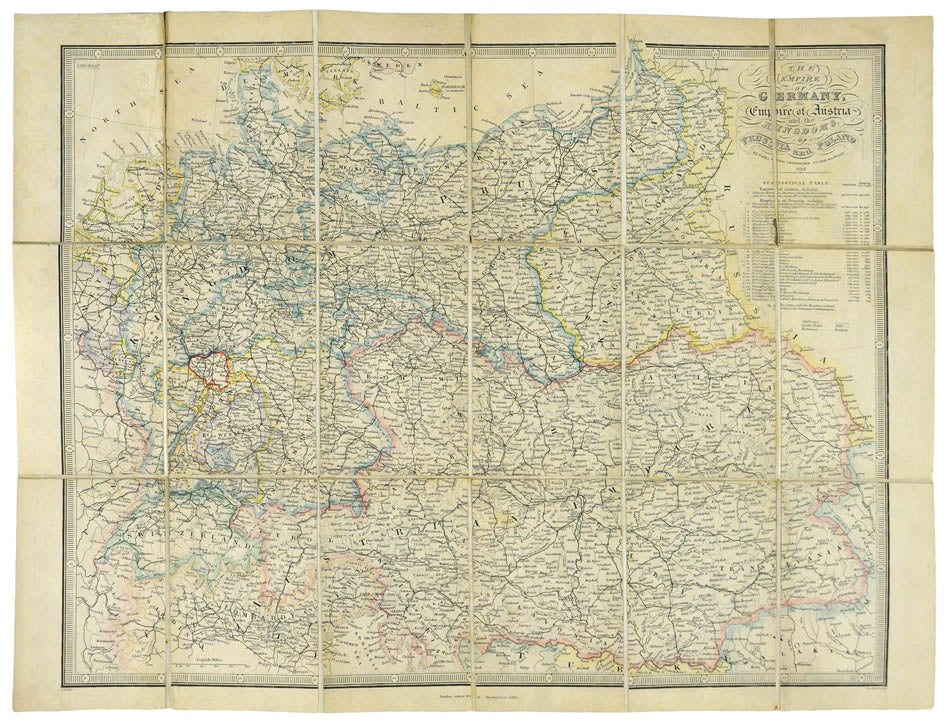 This map covers the Prussian Empire from the Baltic sea in the North to the Turkish border in the South.