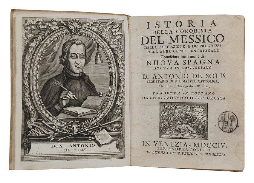 A fine copy of the Italian edition of this celebrated history of Mexico, describing the three years between Cortes's arrival and the fall of Mexico City.