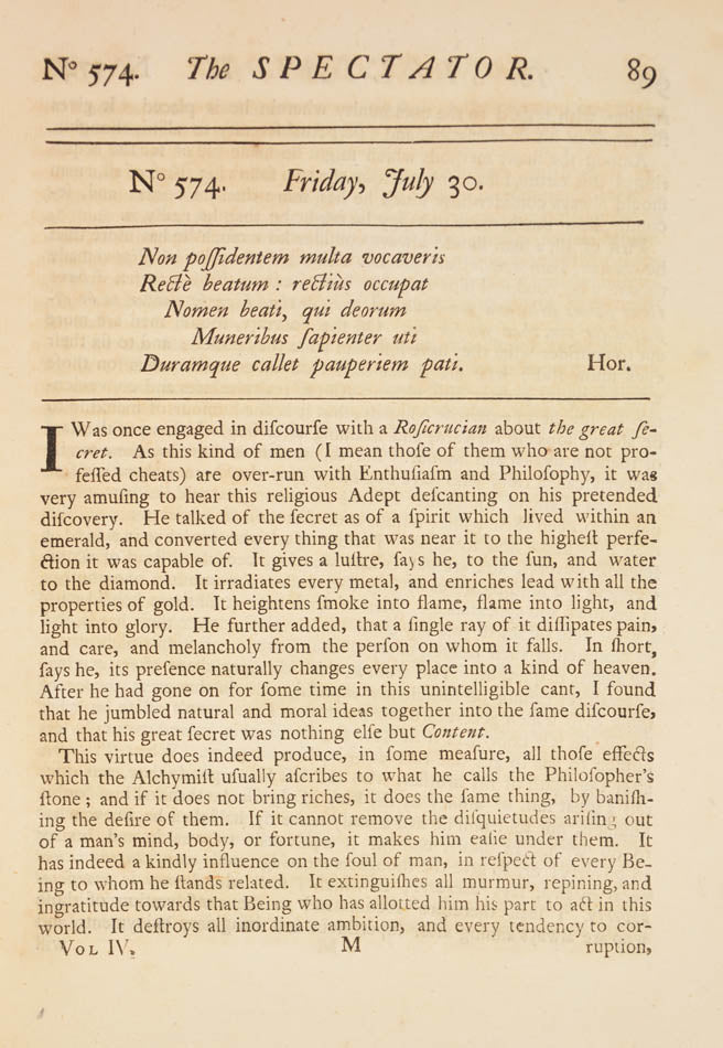 A very handsome set of this 4 volume large paper copy of the Works of Joseph Addison, printed by Tonson in London, 1721, bound in contemporary red morocco