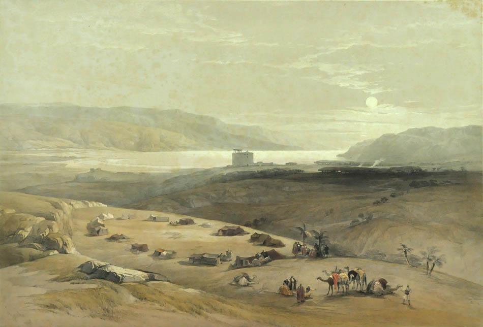 Hand-coloured lithograph by Louis Hague, on fine paper mounted on card as issued from the subscription edition of Roberts' "The Holy Land