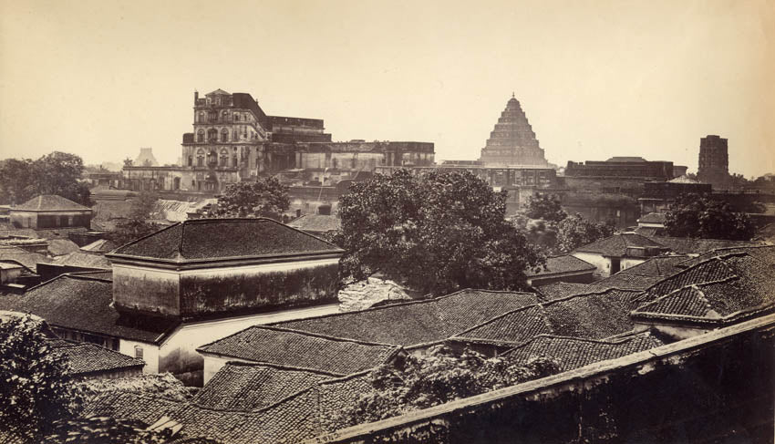 The city of Tanjore from the ramparts, Tamil Nadu.