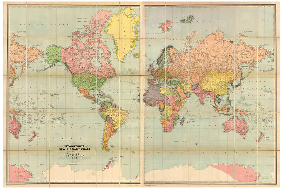 Stanford's New Library Chart of the World.