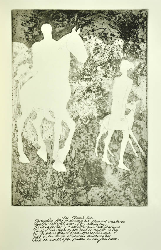 Etchings illustrating Chaucer's Canterbury Tales.