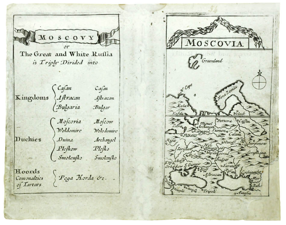 This rare little map, probably taken from an example of Seller's 'Atlas Minimus', began life as a playing card (only one known set).