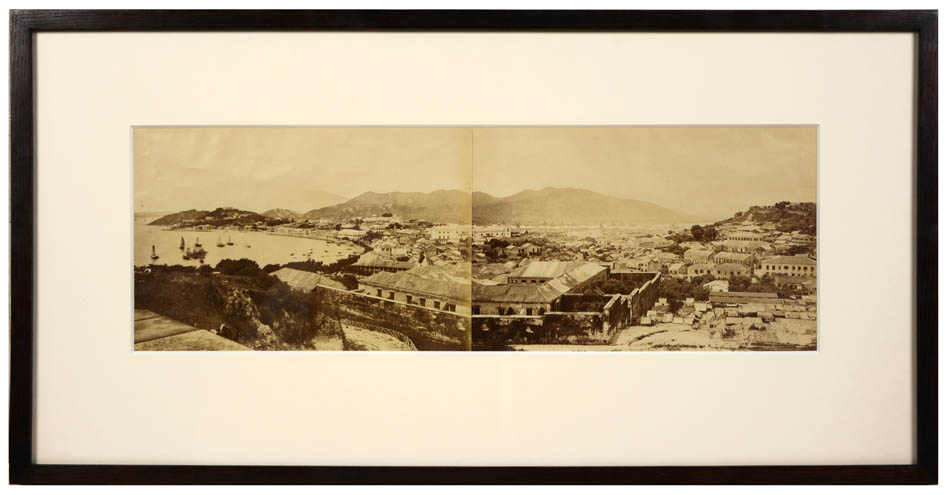 Macao, showing Penha Hill overlooking the Praya Grande.