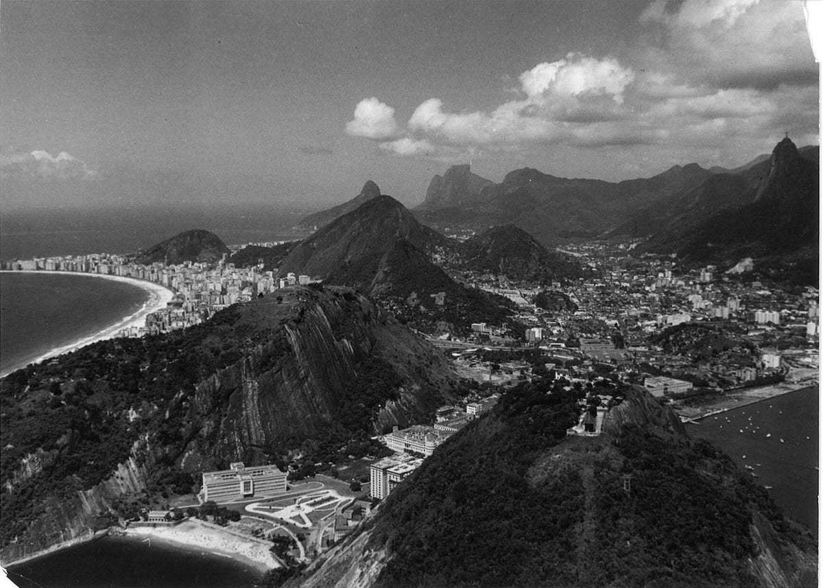 Copacabana beach and the city of Rio de Janeiro, Brazil.