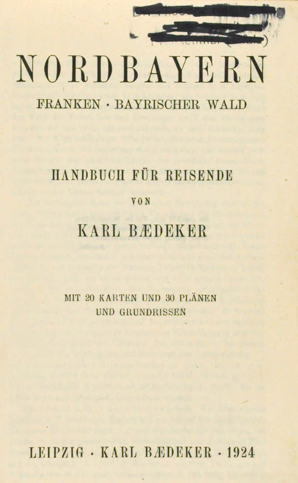 First edition of Baedeker's Nordbayern published in 1924