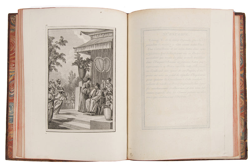 First edition of Isidore Helman's Faits Memorables des Empereurs de la Chin, a much celebrated French production of the Dijian Tushuo or 'The Emperor's Mirror'.