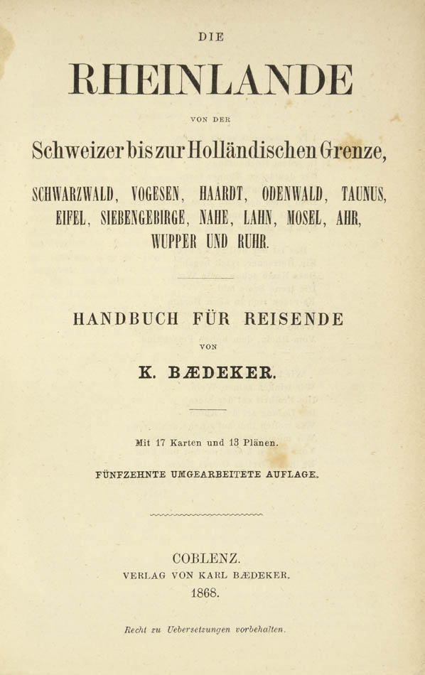 This edition was published just before the outbreak of the Franco-Prussian War in 1870.