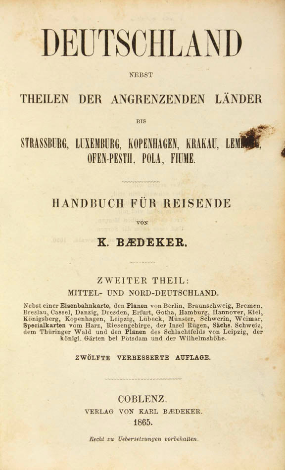 This series was published from 1851-1887 and town plans include Danzig, Berlin and Dresden.