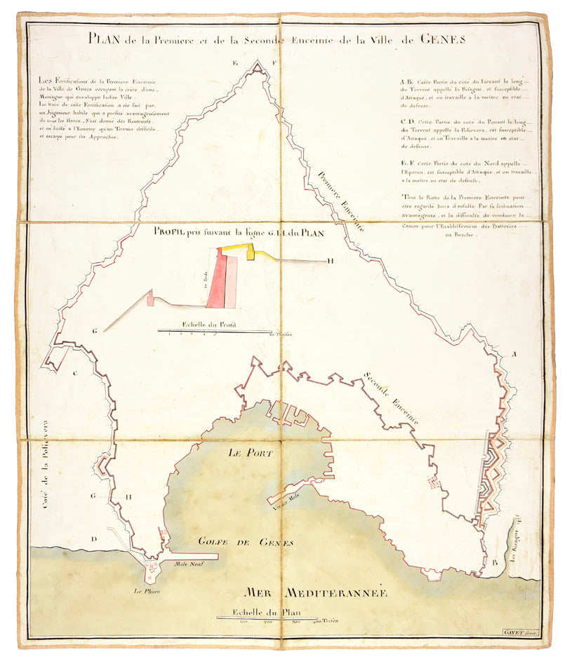 Plan de la Premiere et de la Seconde Enceinte de la Ville de Genes.
