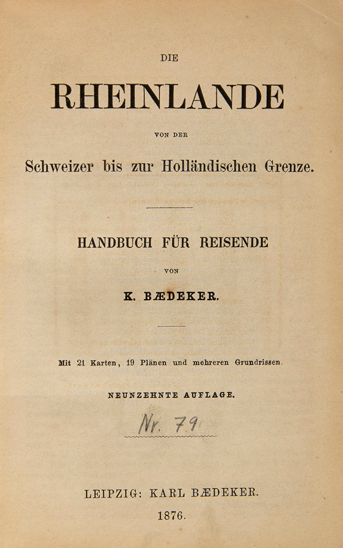 Rheinlande was one of the longest series published by Baedeker.