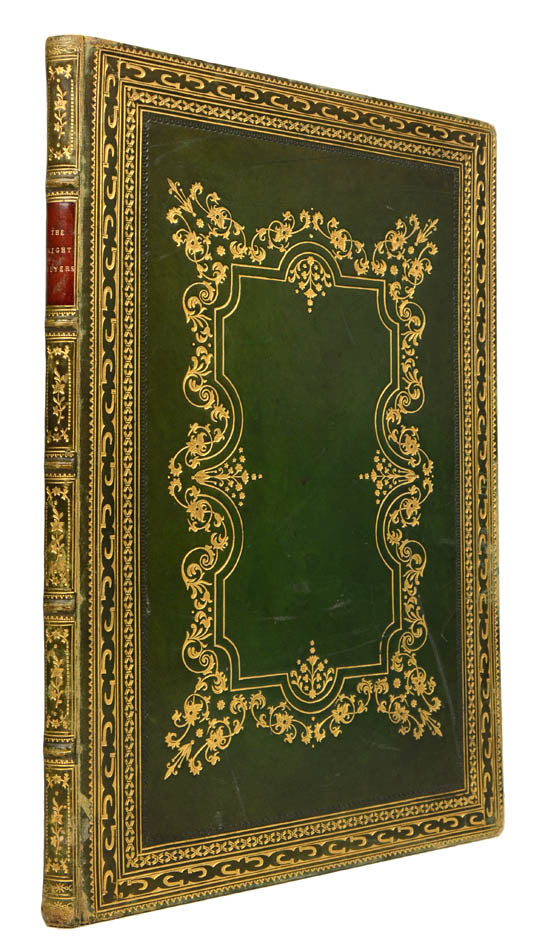 "A scarce treasure for the collector", with hand-coloured lithographic plates of moths in a contemporary gilt-morocco binding.