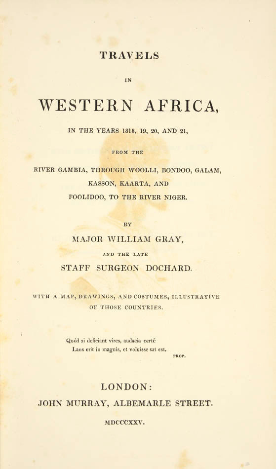 Gray's expedition followed the disastrous missions of Peddie and Campbell; Gray was scarcely more successful, being captured by the Fulani of Futa-Toro.