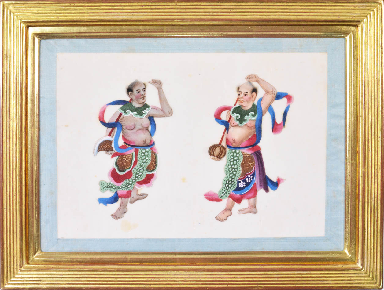 A group of 12 watercolour and gouache studies on pith paper.