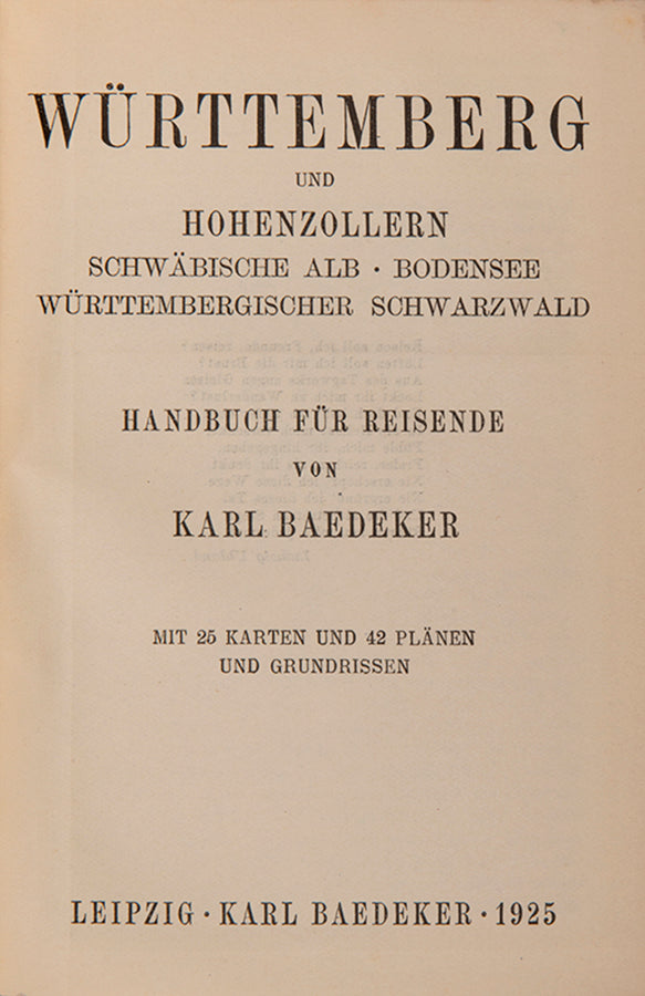 Scarce regional guide. Maps include Stuttgart, Heidelberg and Augsburg.