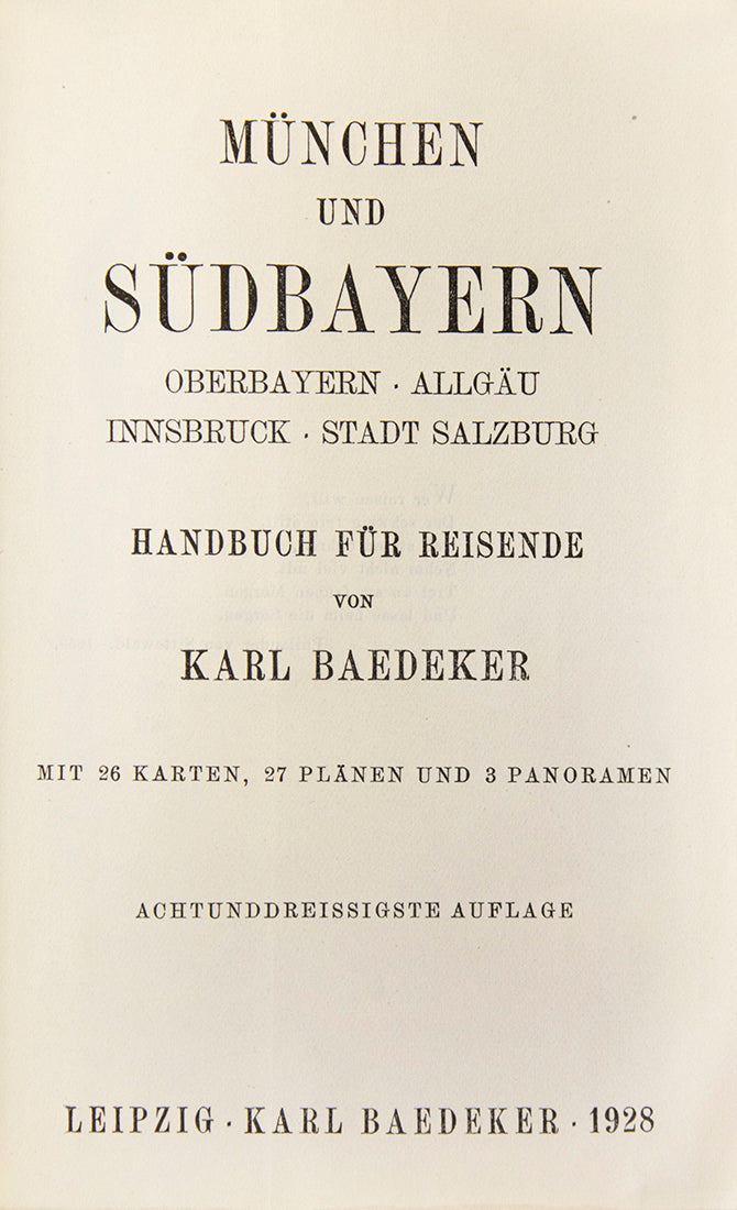 Inter-war edition of this popular guide to Munich and Southern Bavaria.