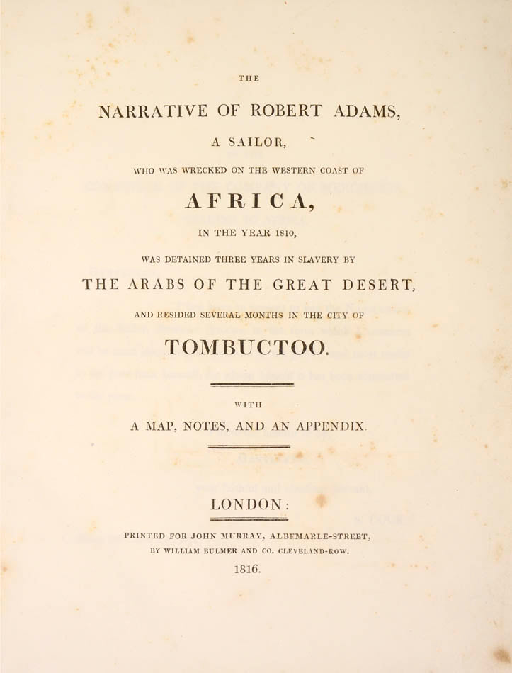 Robert Adams was an American seaman, the son of a New York sail maker and an Afro-American mother.