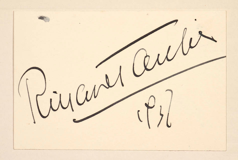 A very good first edition of this biography of Richard Tauber by his wife, with tipped-in card bearing his signature.