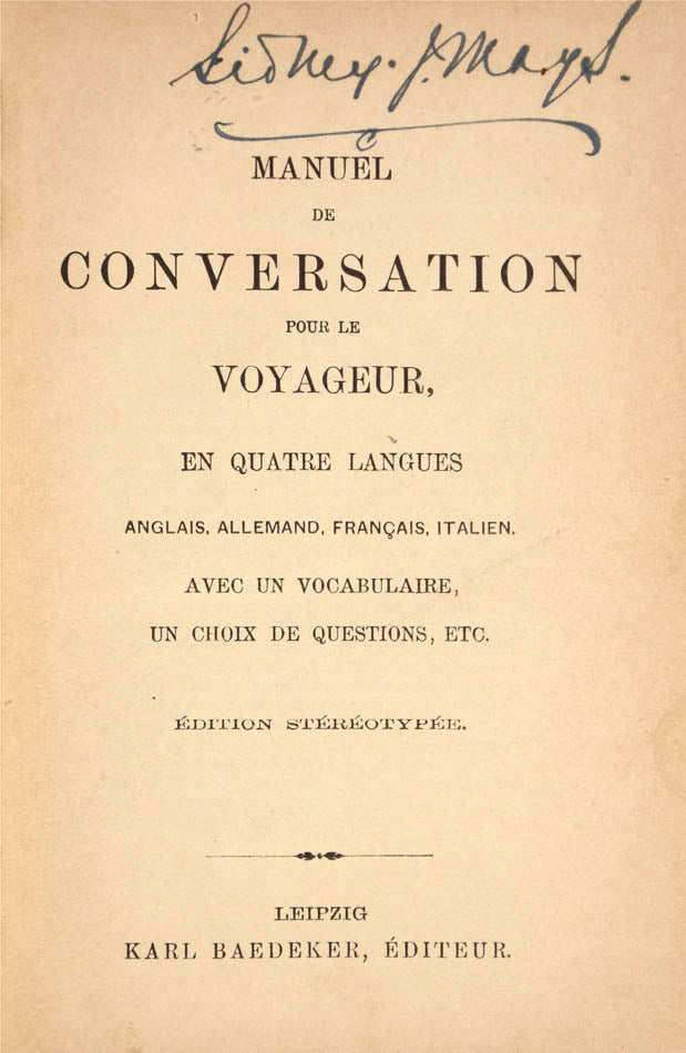 Baedeker's phrase book for the traveller.