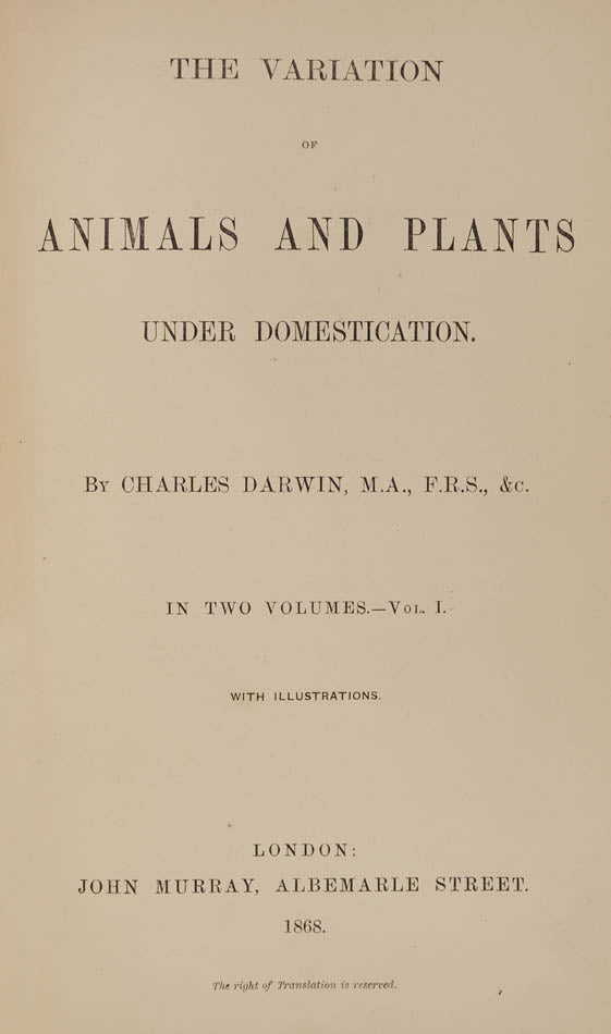 The Variation of Animals and Plants Under Domestication.