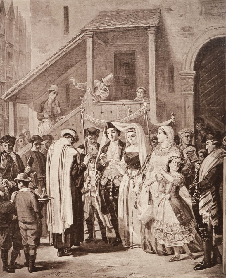 Magnificantly illustrated work with reproductions of Oppenheim's paintings<br />depicting a romanticised view of 18th-century German-Jewish life and customs.