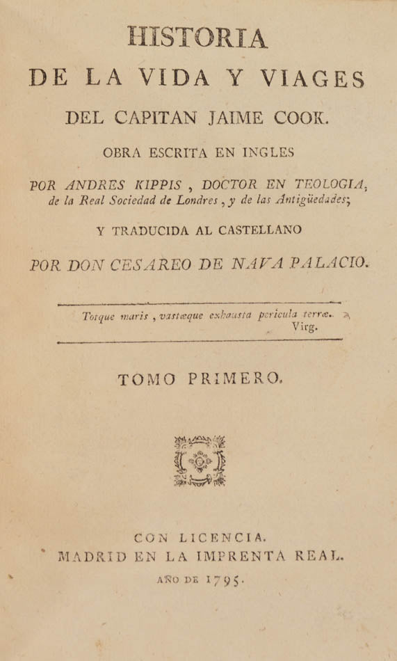 First Spanish edition of Kippis's Life of Cook.