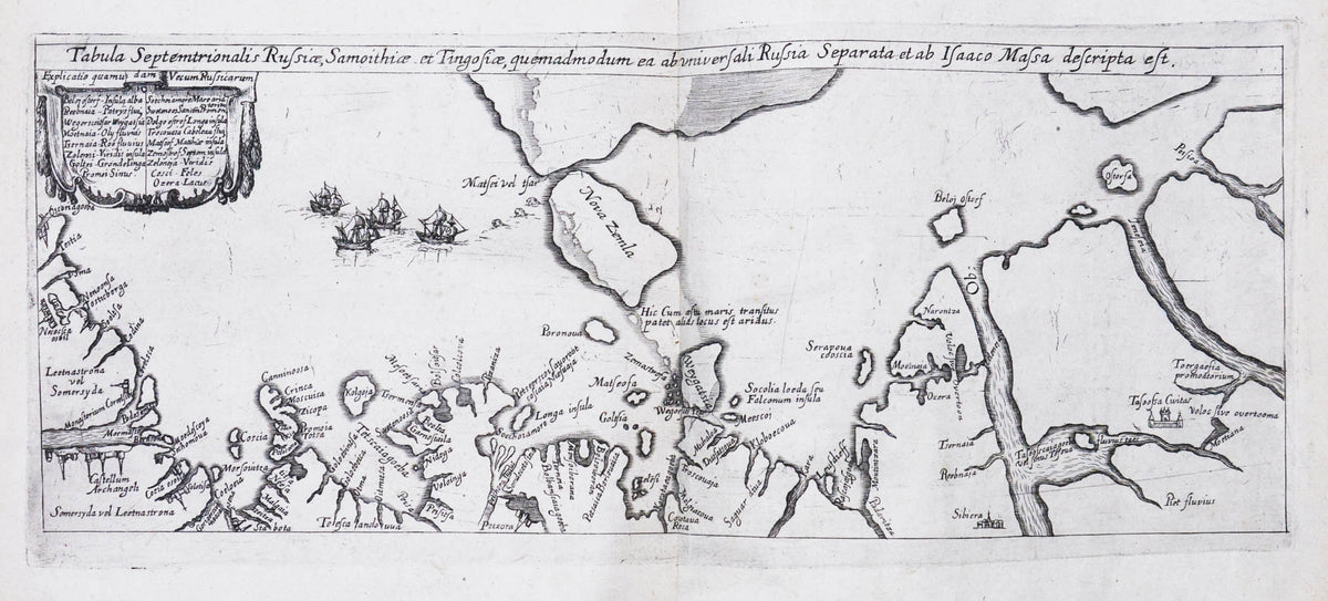 This part of de Bry's Petit Voyages includes the discovery of Hudson's Bay, the voyages of Linschoten, an account of de Quiros's voyage to Terra Australis.