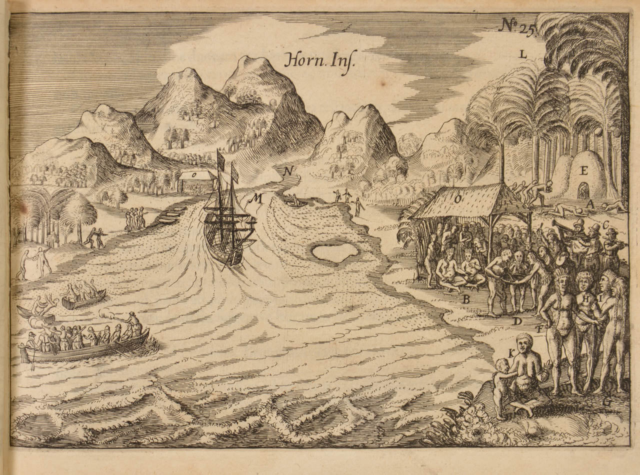 A book of primary importance. The first Latin edition of the first circumnavigation to have the official support of the Dutch government.