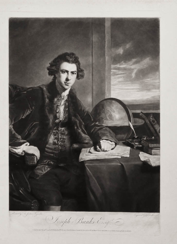 A beautiful example of this classic image of Sir Joseph Banks after the portrait by Sir Joshua Reynolds.