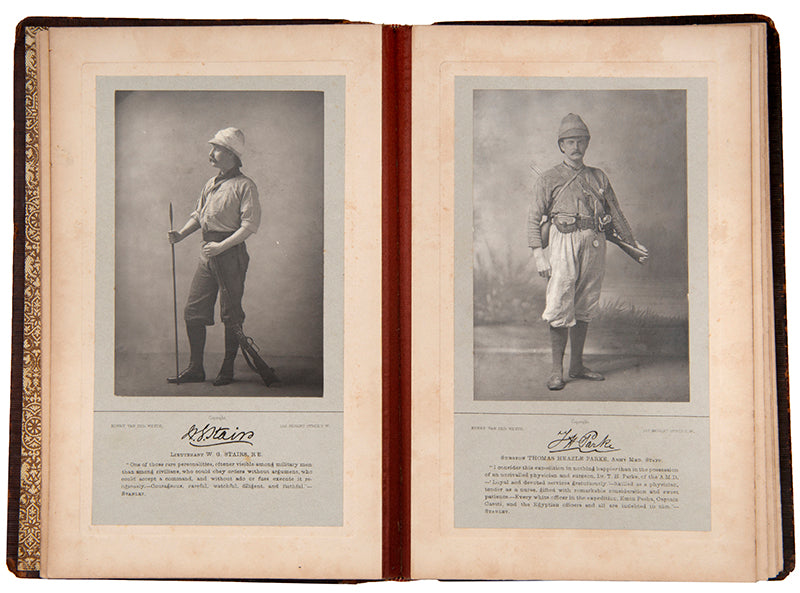A scarce memorial of Stanley's last expedition. with a tipped-in photograph and an autograph letter by Stanley