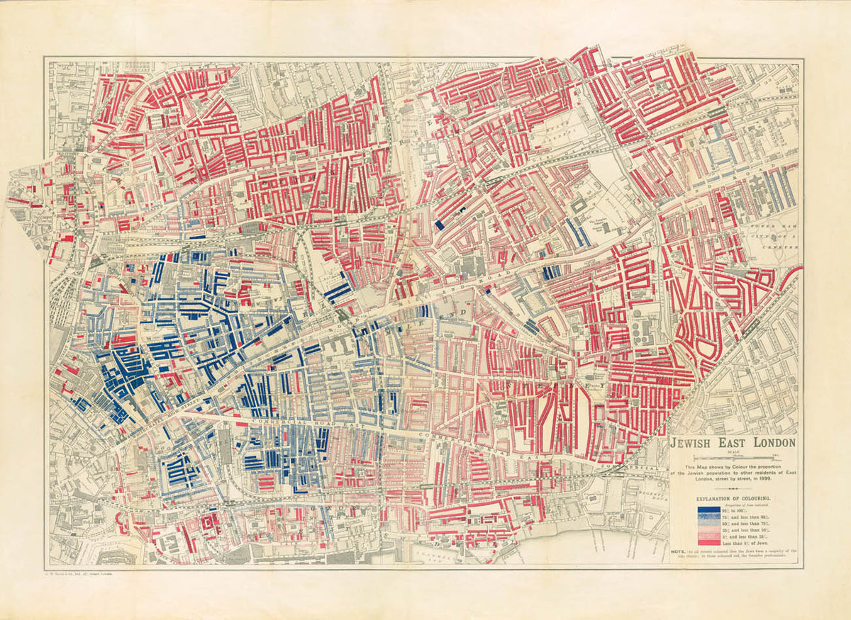 The first American edition of The Jew in London. The infamous Arkell map of the Jewish population in the East End of London with the accompanying book.