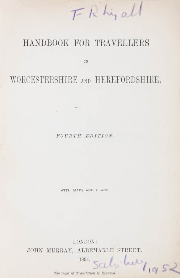 <br />This is the only edition on Worcester and Herefordshire