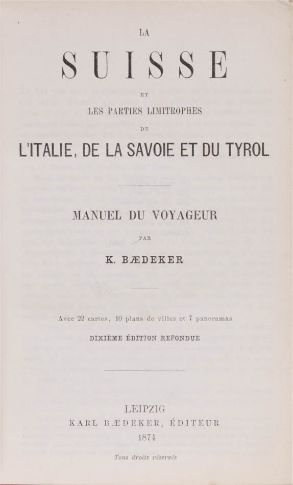 Suisse was the longest series in French, consisting of thirty editions starting in 1852 and ending in 1928.