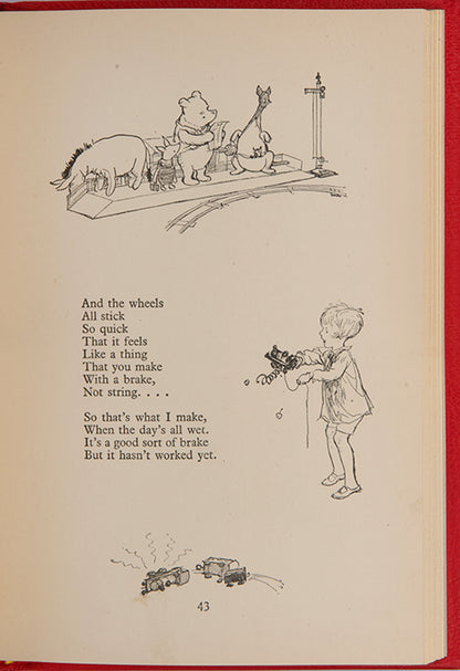 A charming collection of rhymes and verses, some of which, such as 'Us Two' and 'The Friend' feature Winnie-The-Pooh, all by A A Milne and illustrated by E H Shepard