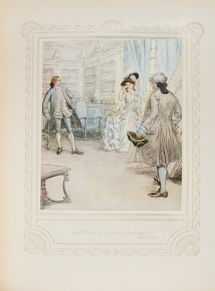 The special deluxe limited edition of Sheridan's The School for Scandal, illustrated & signed by Hugh Thomson, in publisher's full vellum binding 