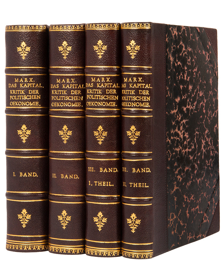 Complete set of the first edition of Karl Marx's Das Kapital, 1867-85-94