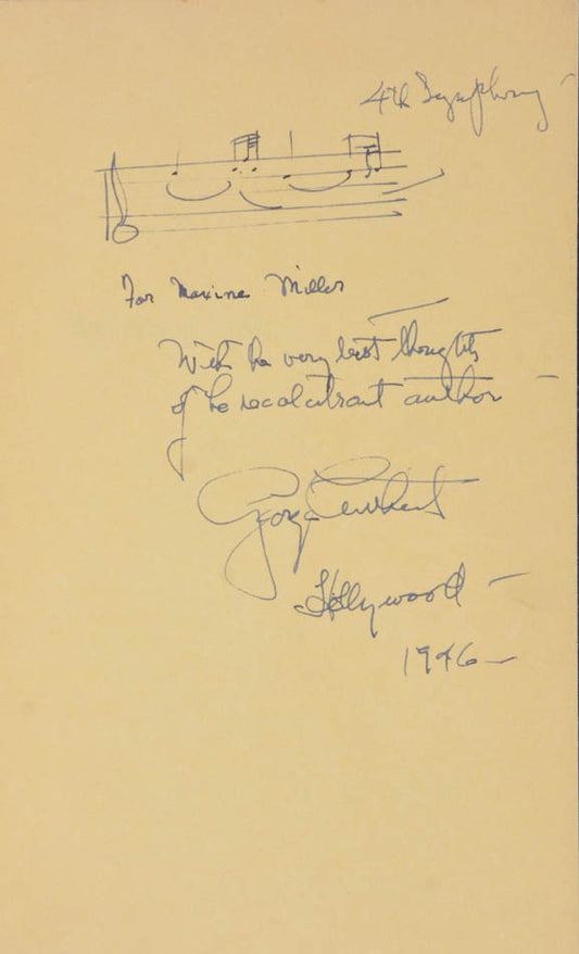 Signed presentation copy of the composer's memoirs, including his time spent in 1920s Paris with James Joyce, Gertrude Stein et al. 