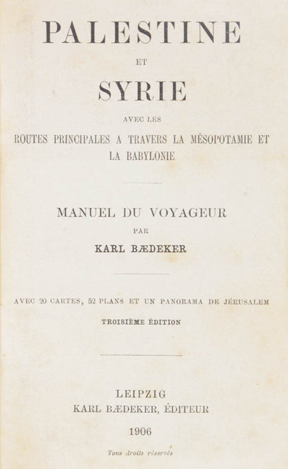 With therare censorship slip advising the traveller to hide this guidebook in his pocket before crossing the Turkish frontier.