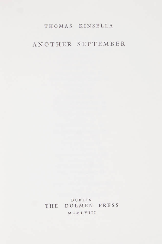A superb copy in the dust jacket. One of Ireland's favourite poems about issues of acceptance and belonging.