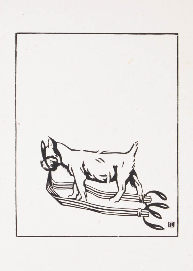 Lovely woodcut illustrations of the Schnauzer dog.