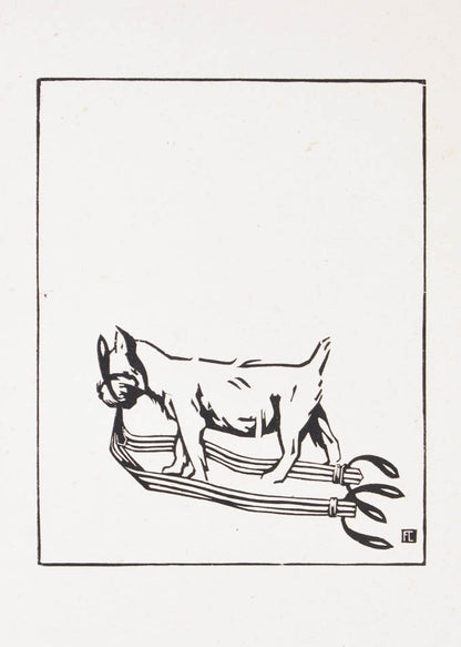 Lovely woodcut illustrations of the Schnauzer dog.
