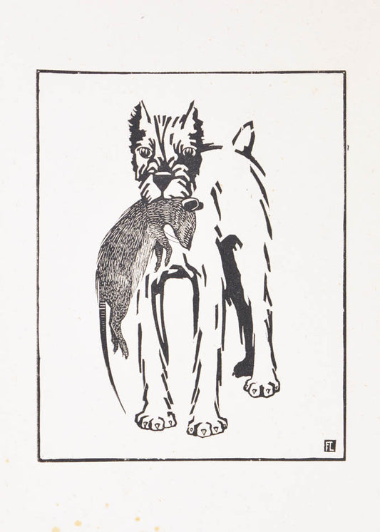 Lovely woodcut illustrations of the Schnauzer dog. 