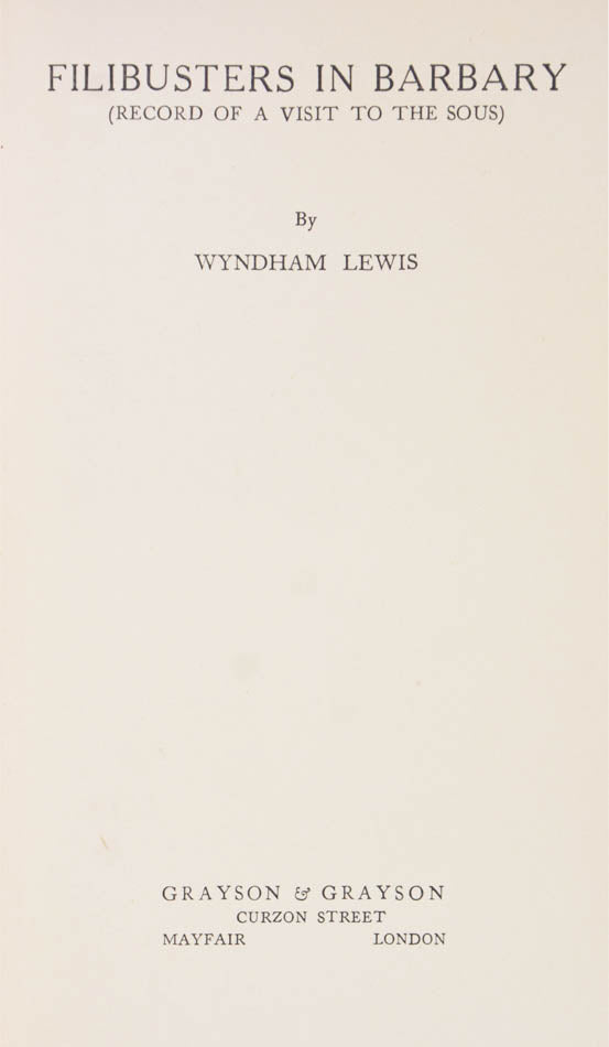 Account of Lewis' travels through Morocco and the Middle East. Scarce as the book was withdrawn due to fears over legal action. 