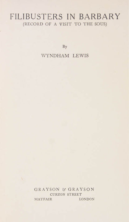 Account of Lewis' travels through Morocco and the Middle East. Scarce as the book was withdrawn due to fears over legal action. 