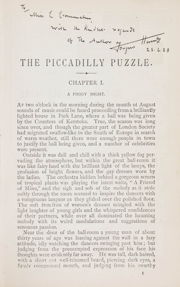 The Piccadilly Puzzle.