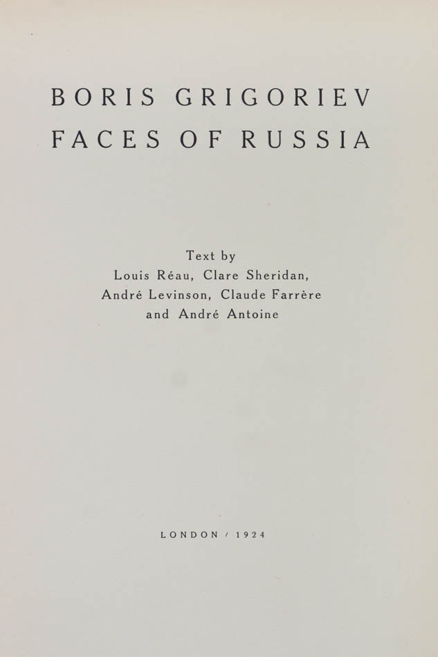 Grigoriev's wonderful work here printed specially for one of Broadway's most successful producers of the 1910s and 1920s. 